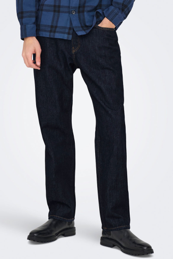 Edge Straight Fit Jeans Dark Blue Denim