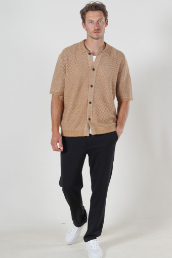 Ginger SS Knit Relaxed Fit Polo Chipmunk