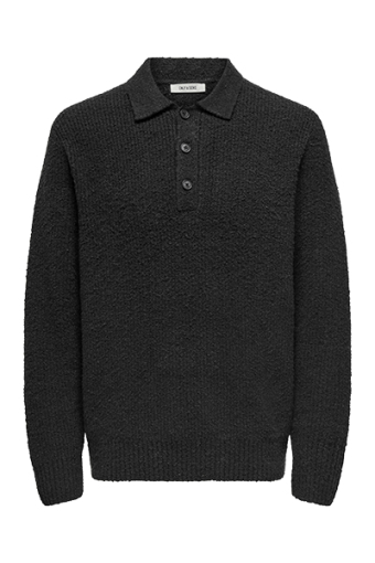 Dale Relaxed Fit Polo Knit Black