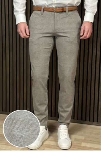 MARK PANTS CHECK Chinchilla