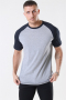 Basic Brand Raglan T-Hemd Oxford Grey/Heather Black