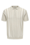ONLY & SONS Wyler Regular Fit Zip Polo Knit Silver Lining