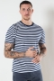 Basic Brand T-Hemd Striped Navy/White