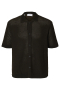 Selected Ginger SS Knit Relaxed Fit Polo Black