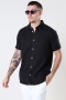 Solid Allan SS Linen Hemd True Black