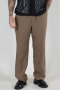 Solid Allan Elsticated Wide Fit Linen Pants Shitake
