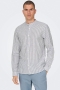 ONLY & SONS Caiden LS Mao Stripe Linen Hemd Dark Navy