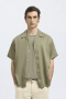Selected Charlie Satin SS Relaxed Fit Resort Hemd Vetiver