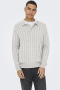 ONLY & SONS Kicker Cabel Polo Knit Antique White