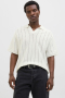 Jack & Jones Aros Knit Easter SS Crochet Polo Sea Salt