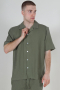 ONLY & SONS Bertil Waffle SS Resort Hemd Deep Lichen Green