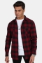 URBAN CLASSICS Checked Flanell Hemd Black/Burgundy