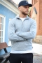 JEFF FRANKIE HALF ZIP KNIT Light Grey