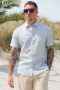 Selected Regular Sun Linen Hemd SS Iceberg Green / White