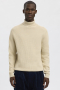 Selected Dane LS Structure Knit Roll Neck Oatmeal