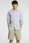 Selected Slim Sun Linen Hemd LS Bright White Thin Stripe